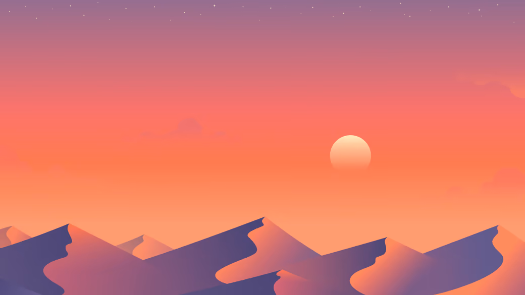 Orange sunset over the desert - Wallpapers for Apple MacBook 16″ in 3072x1920 resolution
