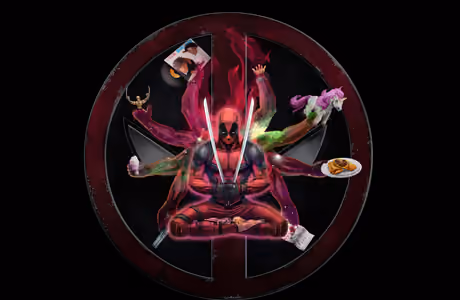 Обои фильмы: Дэдпул, Marvel, юмор, катана