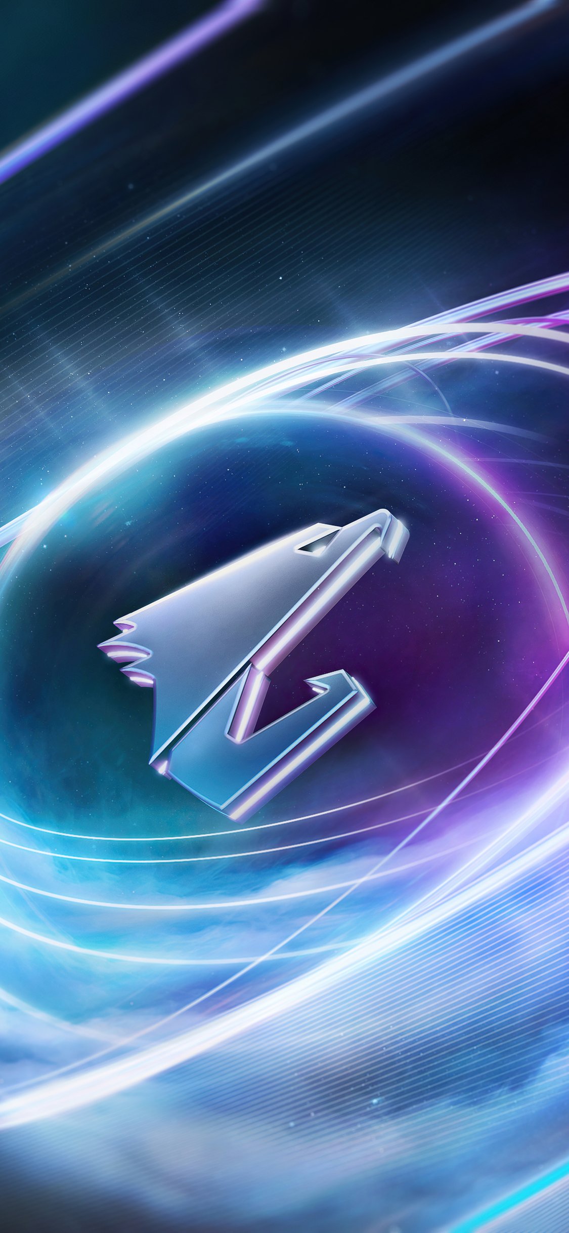 Gigabyte Aorus neon logo - Wallpapers for iPhone X/XS/11 Pro in 1125x2436 resolution