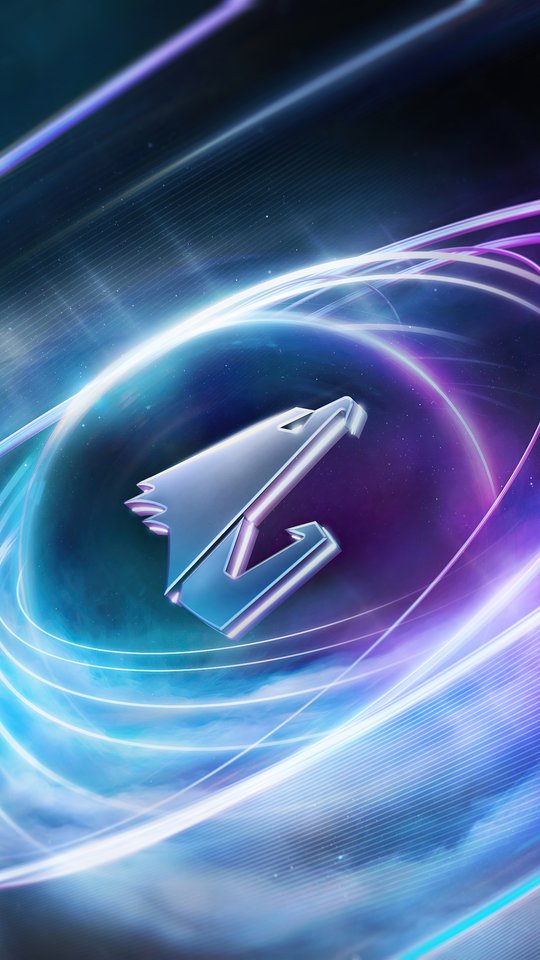 Gigabyte Aorus neon logo - Wallpapers for Samsung, HTC, Sony in 540x960 resolution
