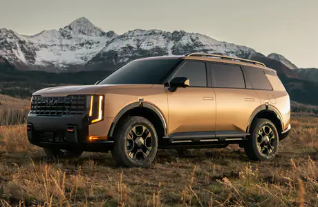 Обои бездорожье: Kia Telluride X-Pro, горы, поле, вечер
