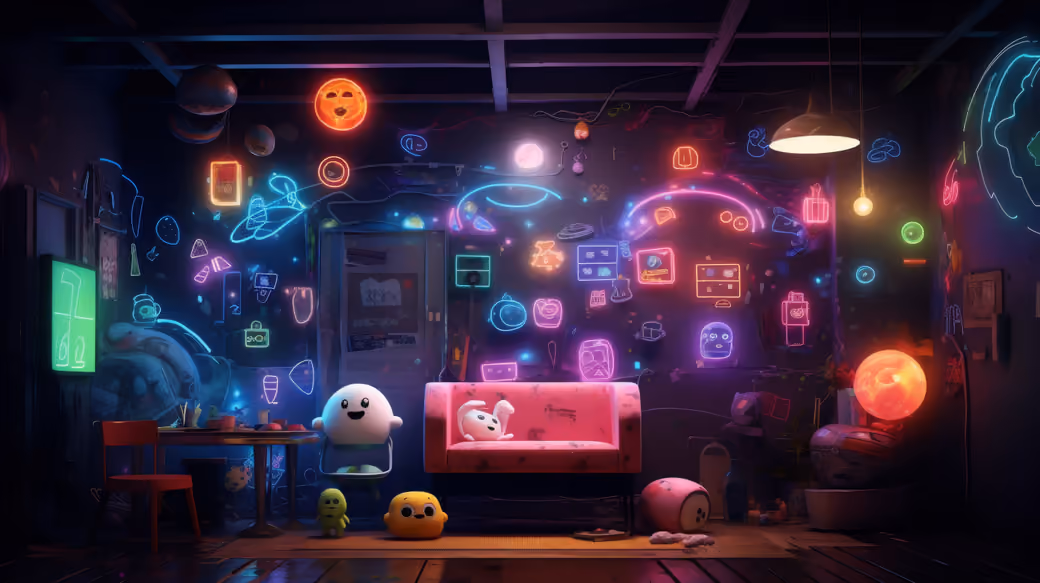 Gamer's room with neon lighting - Wallpapers for Samsung/Xiaomi in 2000x2000 resolution