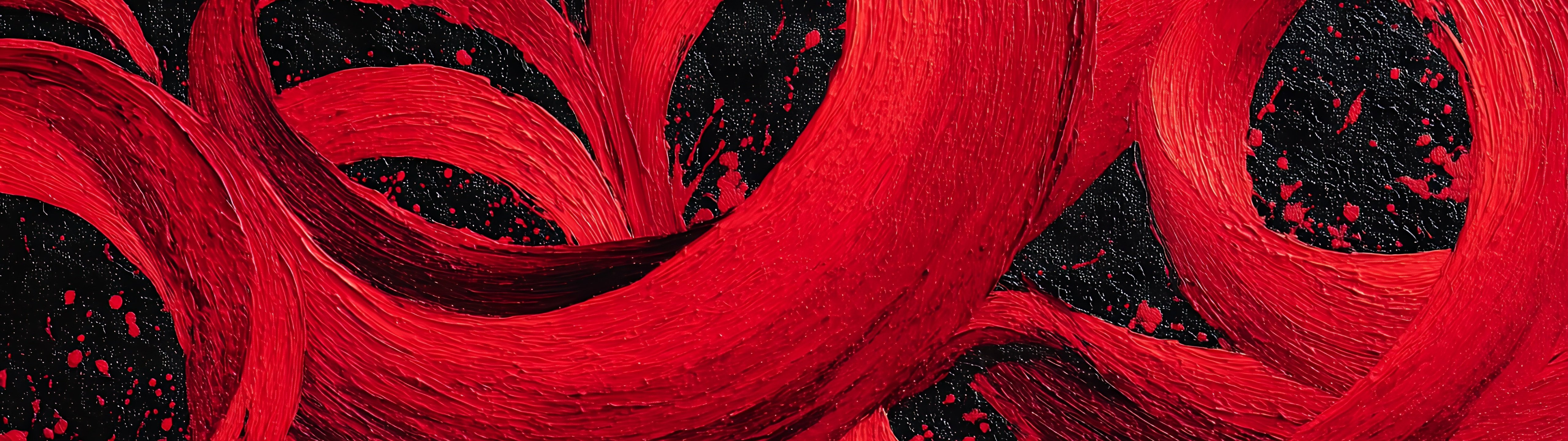 Red graffiti on a black wall - UltraWide 32:9 wallpapers in 5120x1440 resolution