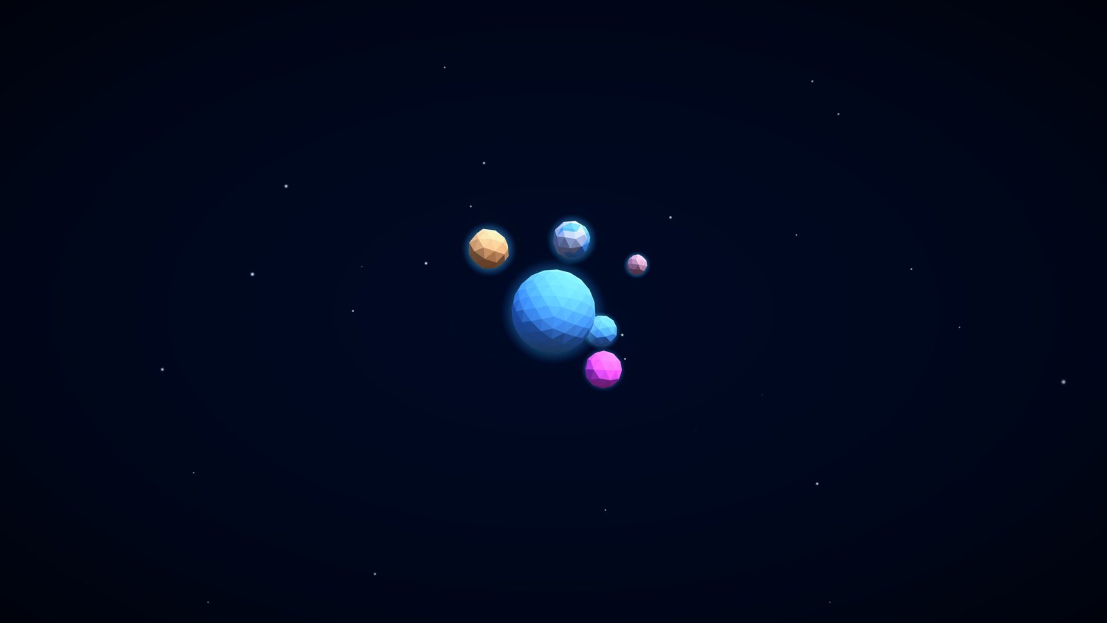 Vector planets in dark space - wXGA++ wallpapers in 1600x900 resolution