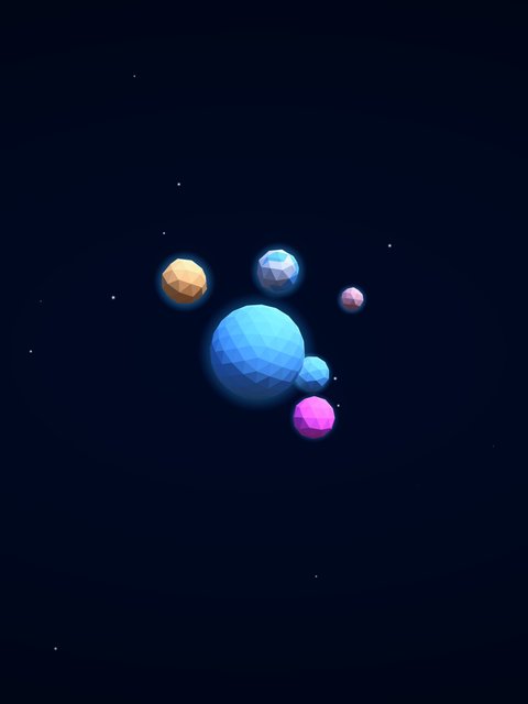 Vector planets in dark space - Wallpapers for HTC/BlackBerry in 480x640 resolution