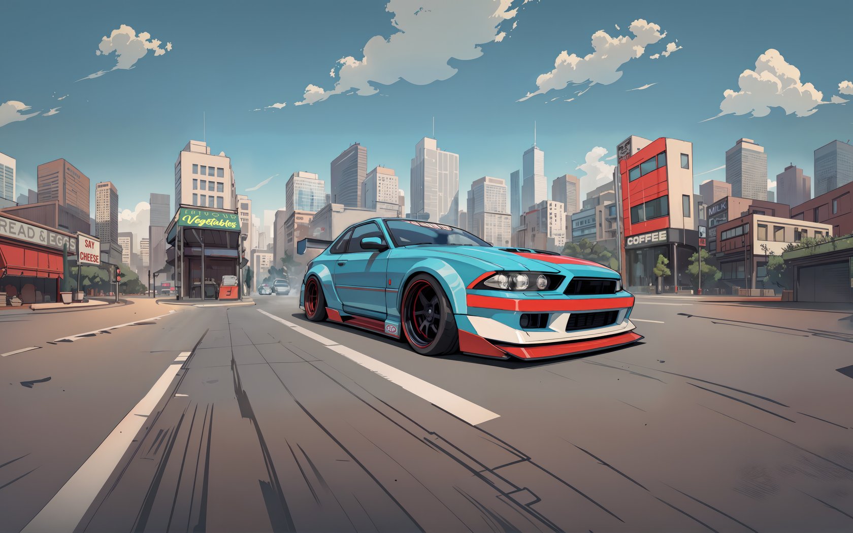JDM дрифт машина на улице - WSXGA+ обои в разрешении 1680x1050