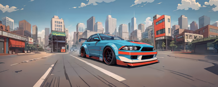 UltraWide 32:9 обои (3840x1080): JDM, дрифт, спорткар, улица