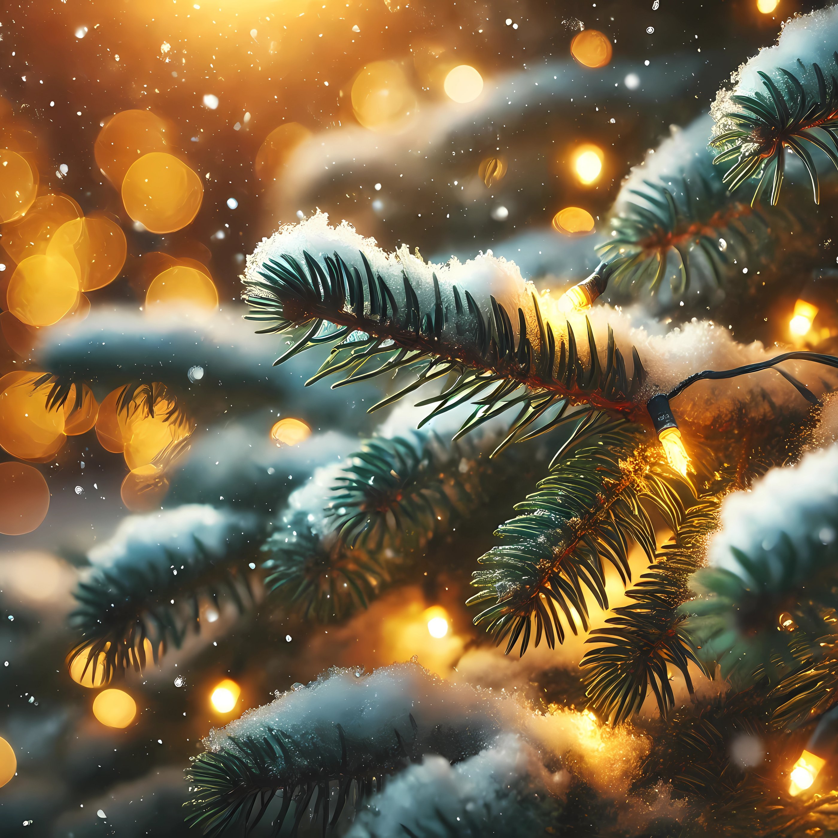 Garland on the Christmas tree - wallpapers for Samsung Galaxy Tab S9