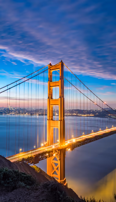 City wallpapers: Golden Gate Bridge, San Francisco, bay, night