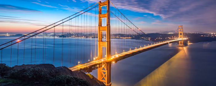 City wallpapers: Golden Gate Bridge, San Francisco, bay, night