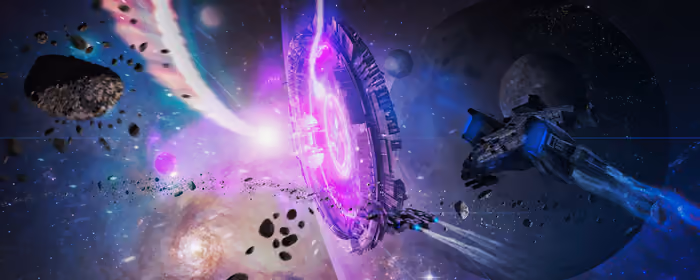 Spaceship Wallpapers for UltraWide 21:9 monitors (3440x1440): spaceship, portal, asteroid, planet