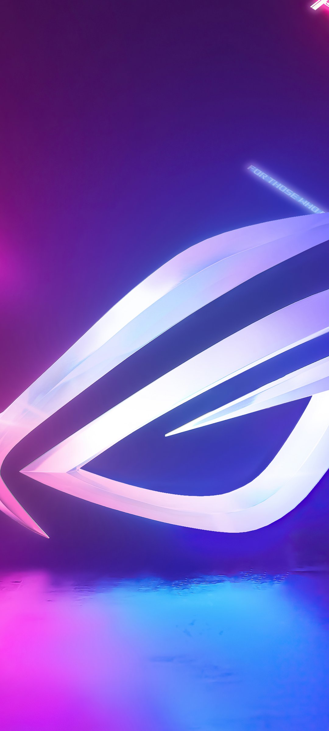 ASUS ROG logo with neon text effects - Wallpapers for Samsung Galaxy M55, POCO M4/X4/X5, Xiaomi Redmi 12/13/Note 13/Note 14/Note 14S in 1080x2400 resolution