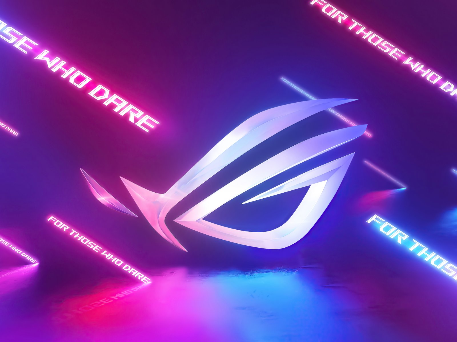 ASUS ROG logo with neon text effects - UXGA wallpapers in 1600x1200 resolution