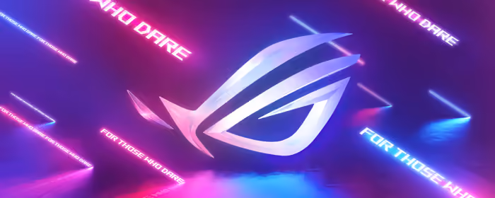 UltraWide 21:9 обои (2560x1080): ASUS ROG, логотип, неон, гейминг