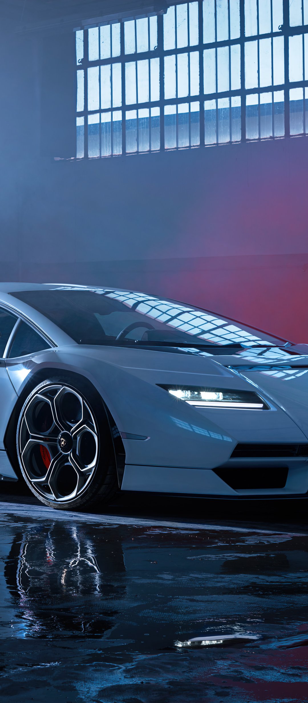 Lamborghini Countach LP 800-4 in the garage - Wallpapers for TECNO/Infinix in 1080x2460 resolution