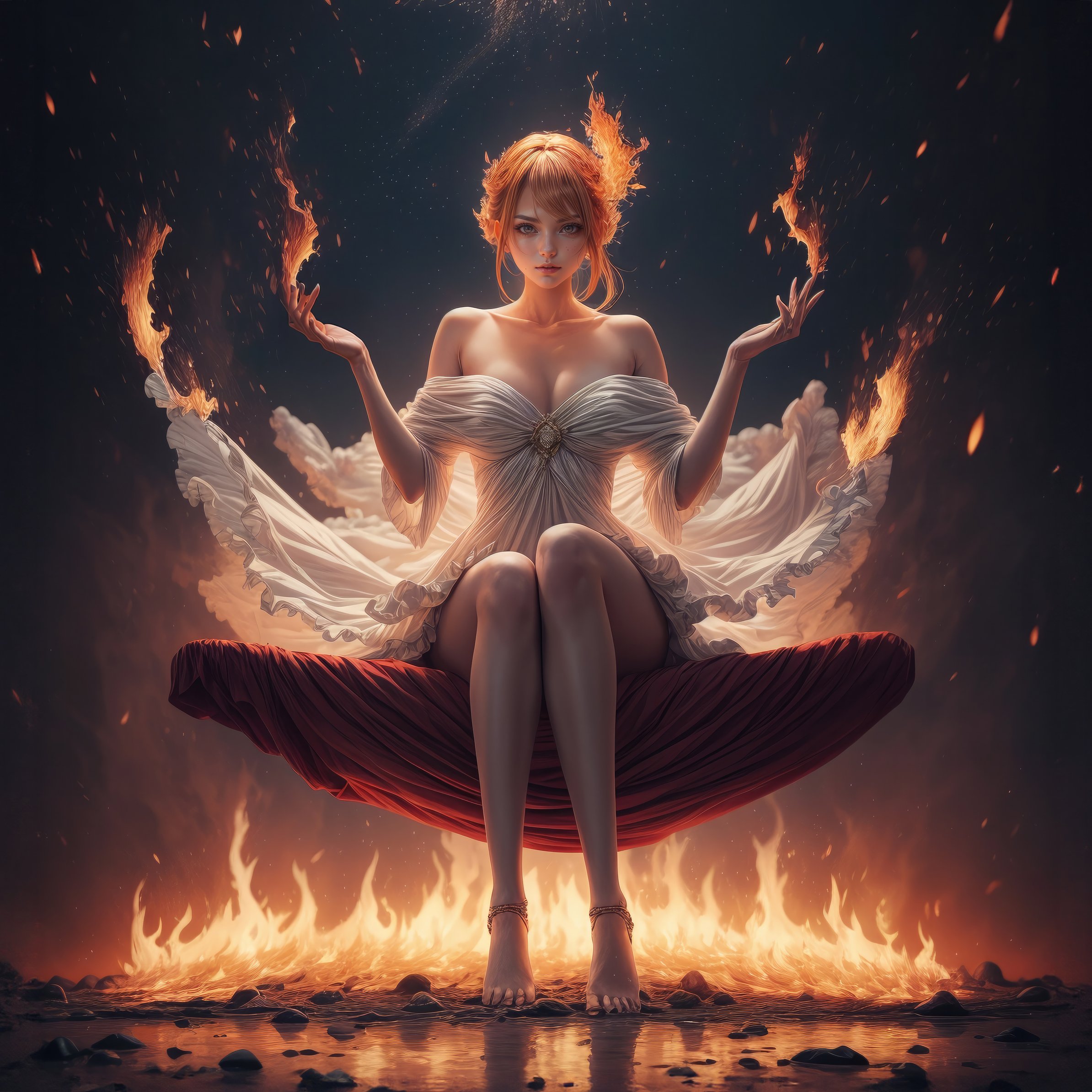 Fantasy girl controls fire - Wallpapers for iPad Pro 11″ in 2388x2388 resolution