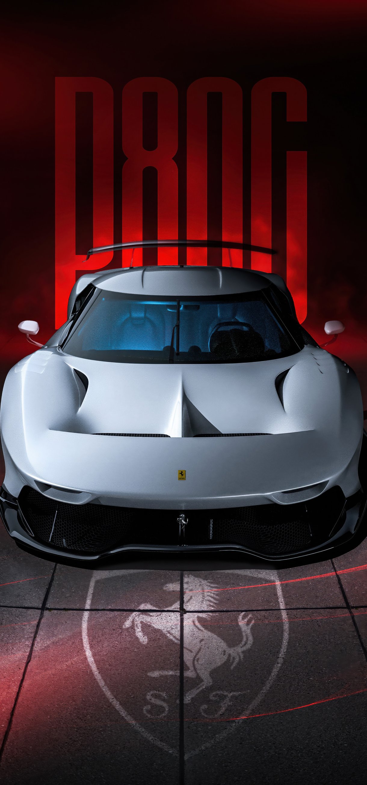 Белый Ferrari P80/C вид спереди - Обои для Xiaomi 17/17 Pro в разрешении 1220x2608