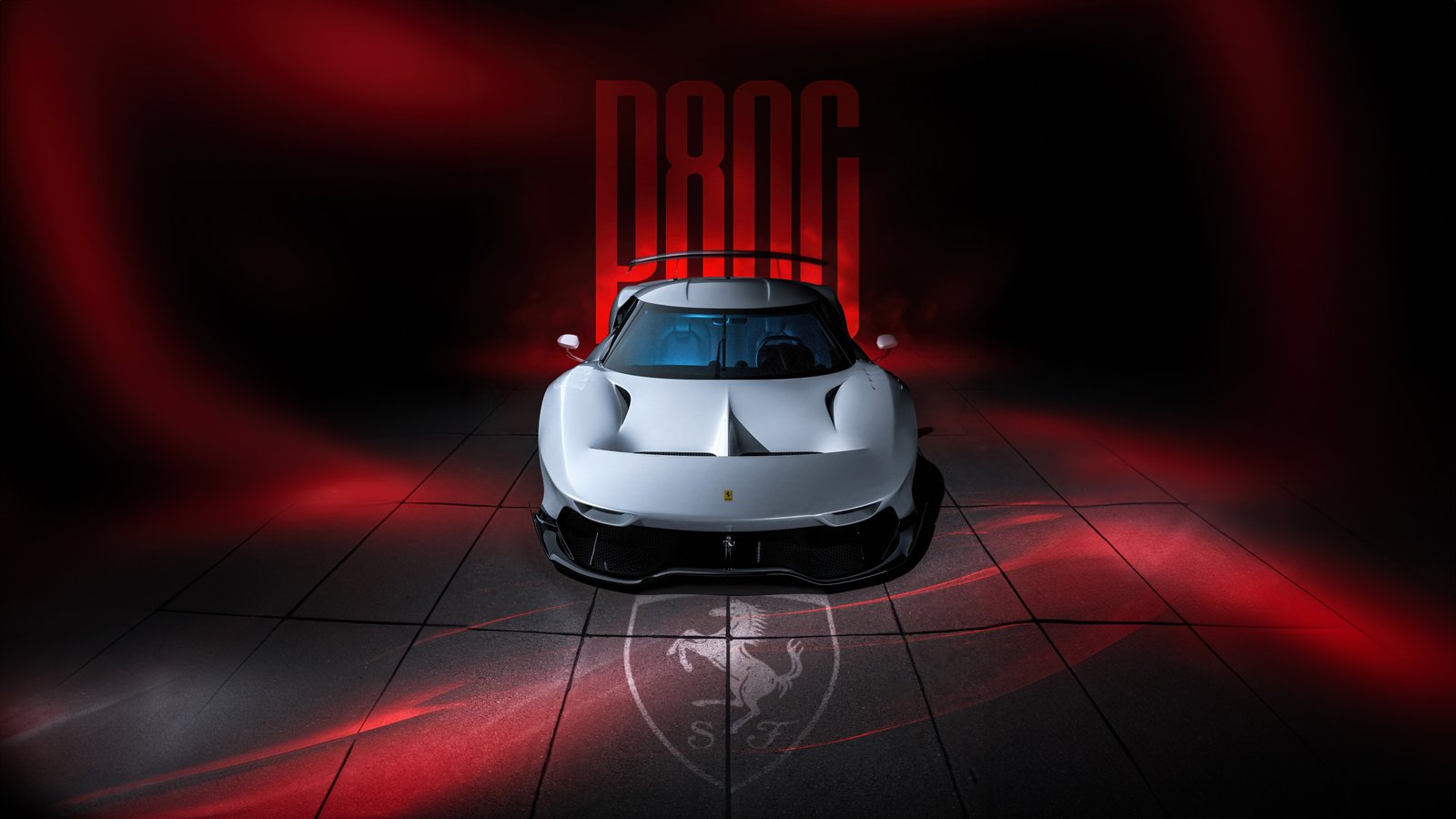 White Ferrari P80/C front view - wXGA++ wallpapers in 1600x900 resolution