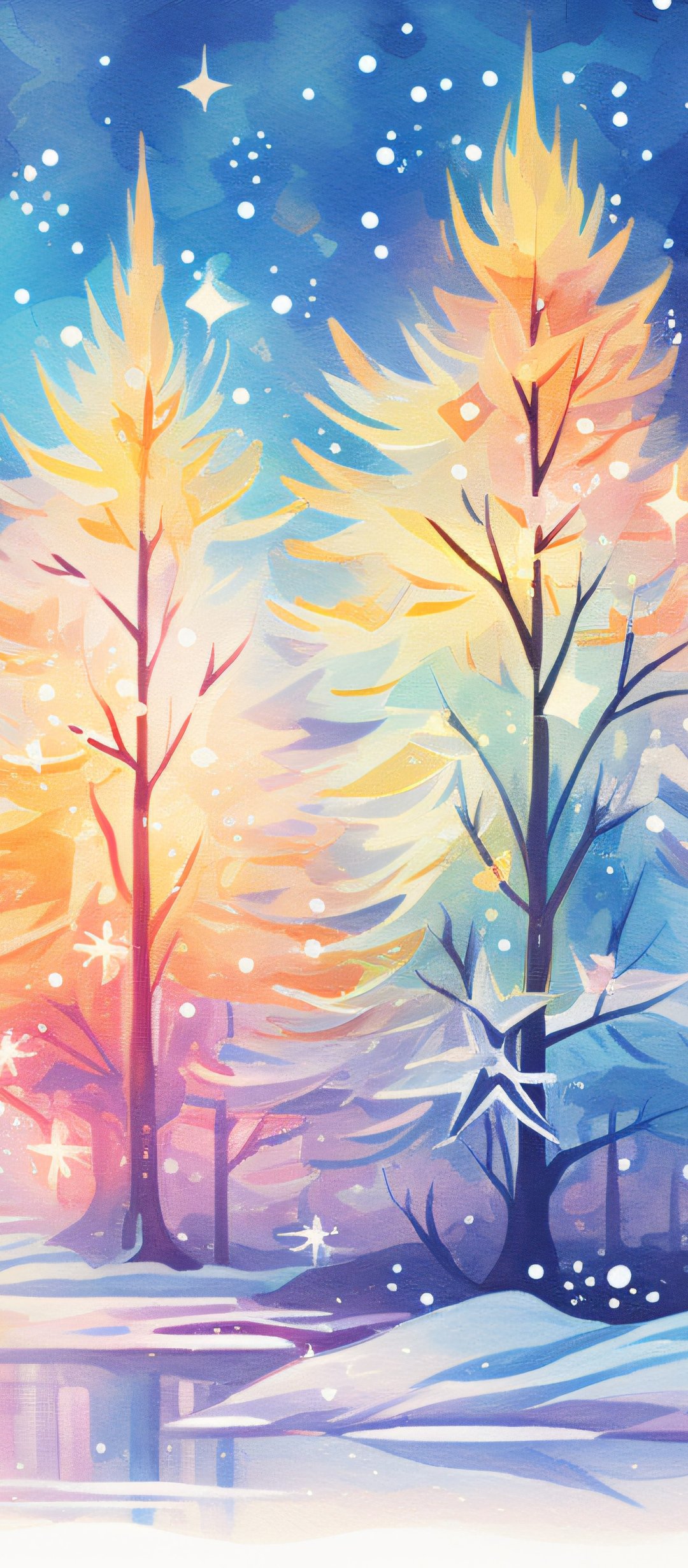 Winter forest with an icy river - Wallpapers for TECNO/Infinix in 1080x2460 resolution