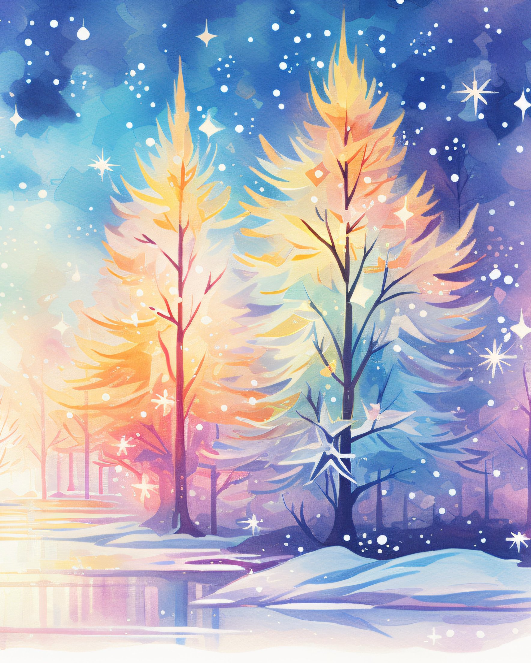 Winter forest with an icy river - Wallpapers for Samsung Galaxy Z Fold 2/3 in 1768x2208 resolution