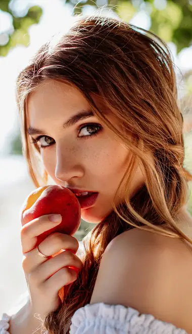 People wallpapers: girl, blonde, peach, freckles