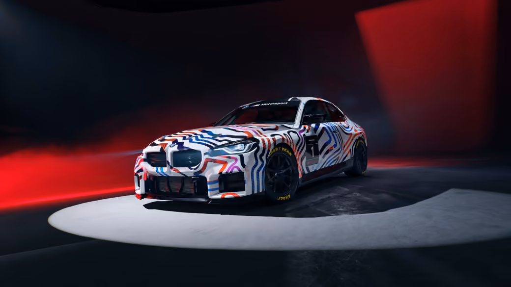 BMW M2 с яркими  полосами - WSVGA обои в разрешении 1024x600