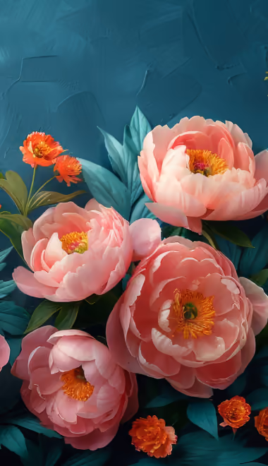 Peonies Wallpapers for Samsung Galaxy Z Flip6, Motorola Razr 2025 (1080x2640): peonies, arrangement, flowers, petals