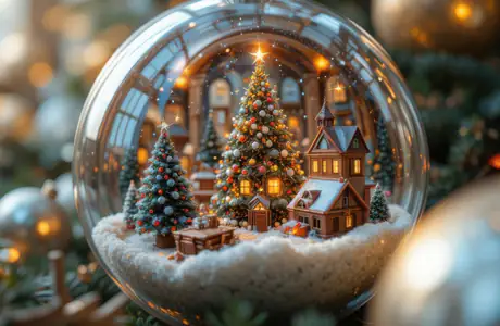 Wallpapers for Samsung/Xiaomi (2000x2000): christmas decorations, christmas tree, village, snow