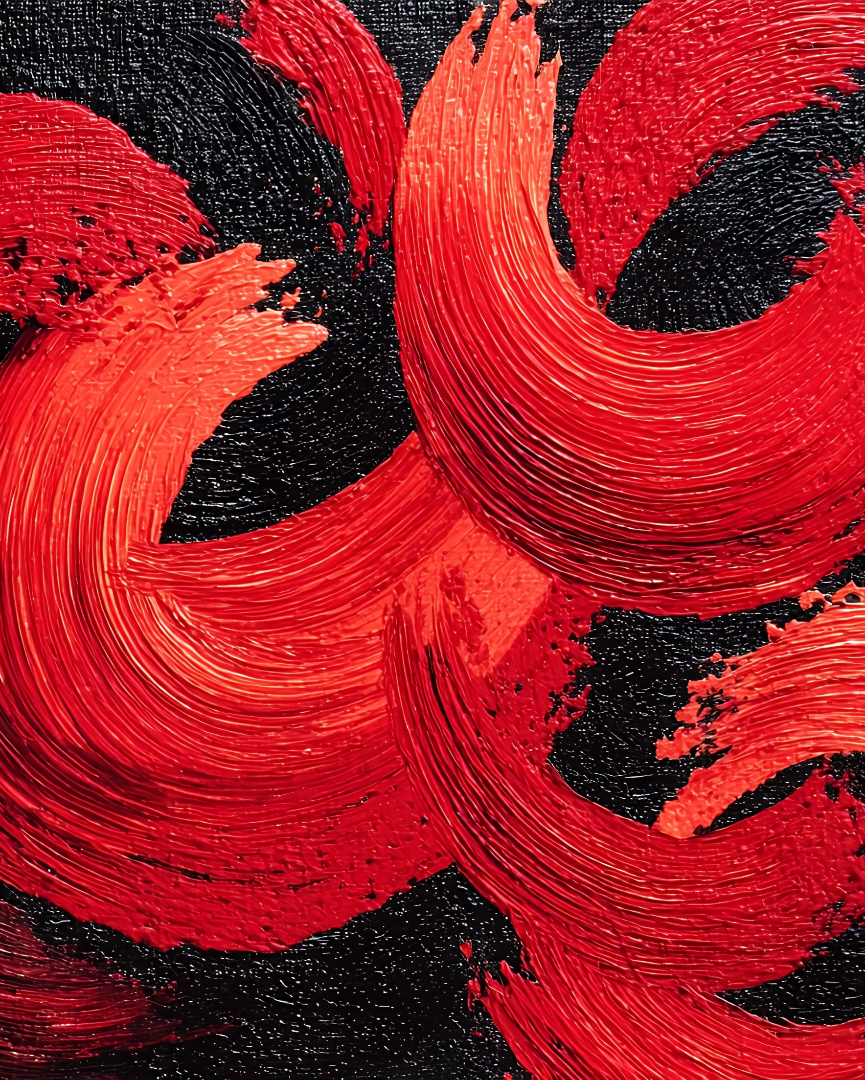 Red graffiti with a brush on a black wall - Wallpapers for Samsung Galaxy Z Fold 2/3 in 1768x2208 resolution