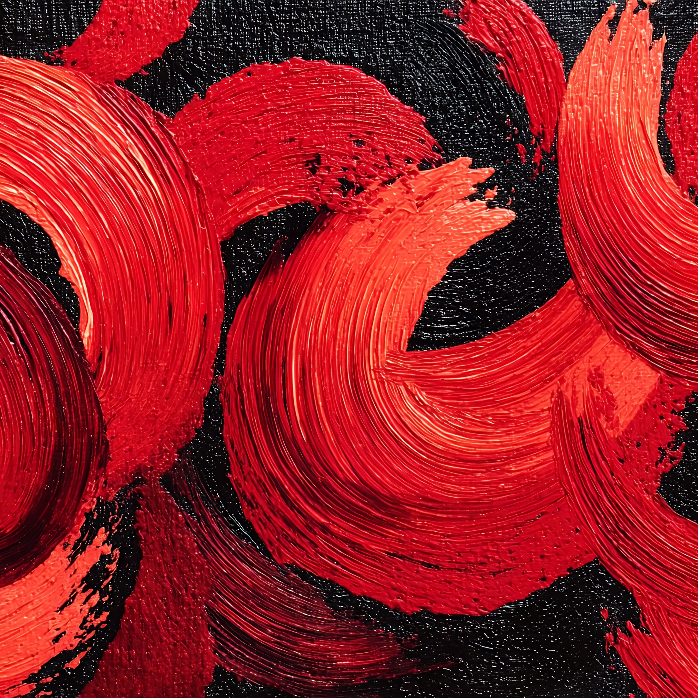 Red graffiti with a brush on a black wall - Wallpapers for iPad Air 10.9″ in 2360x2360 resolution