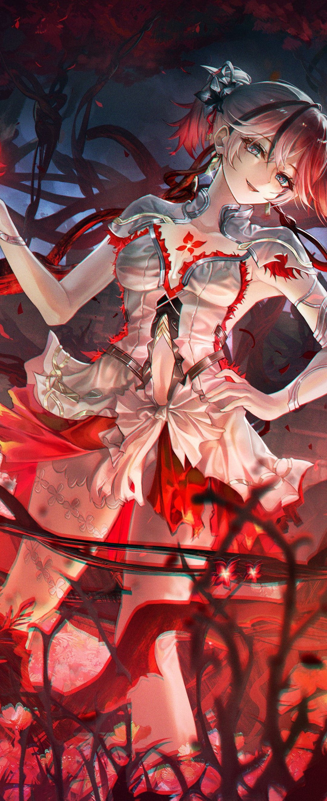 Camellia from Wuthering Waves in the Enchanted Forest - Wallpapers for Samsung Galaxy Z Flip6, Motorola Razr 2025 in 1080x2640 resolution