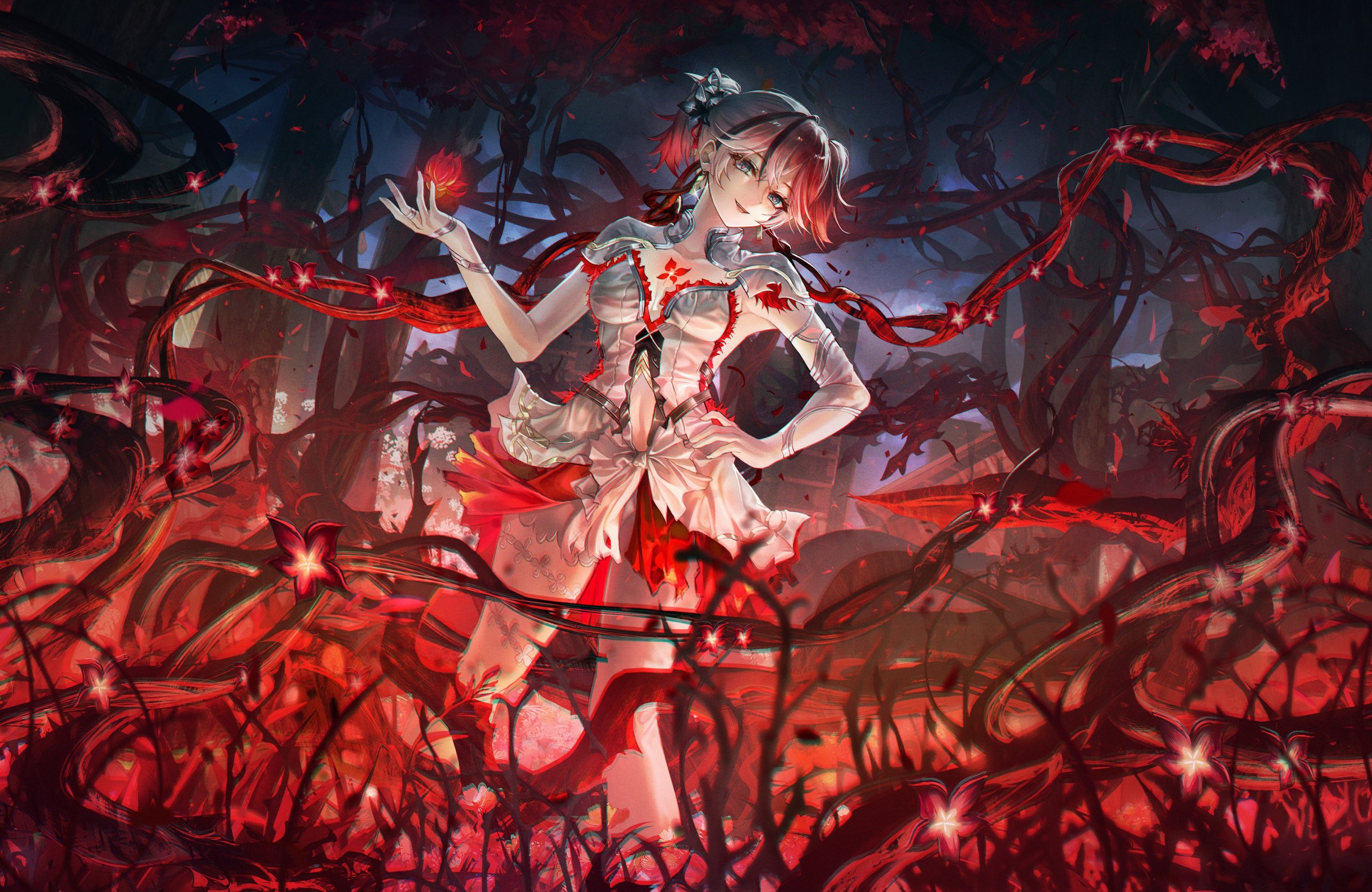Camellia from Wuthering Waves in the Enchanted Forest - Wallpapers for Apple MacBook Air 13 M2″ in 2560x1664 resolution