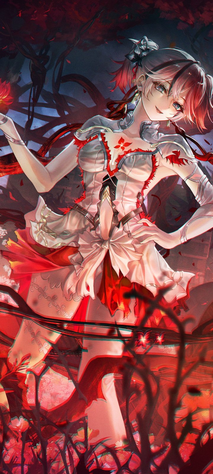 Camellia from Wuthering Waves in the Enchanted Forest - Wallpapers for Xiaomi Redmi 10C/C40/C51, Samsung Galaxy A12/A02s/A03/M12 in 720x1600 resolution