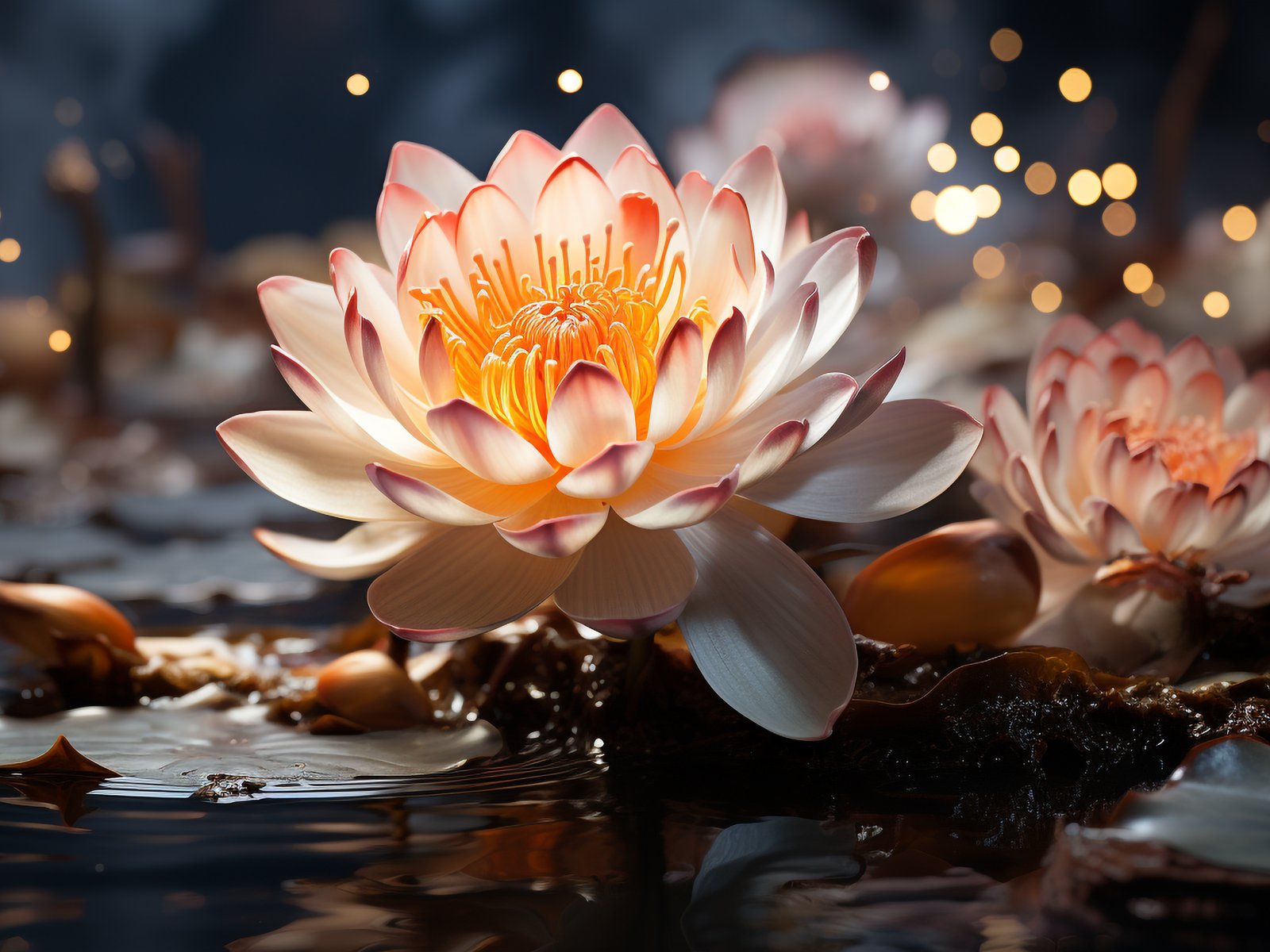 Blooming white lotus - UXGA wallpapers in 1600x1200 resolution