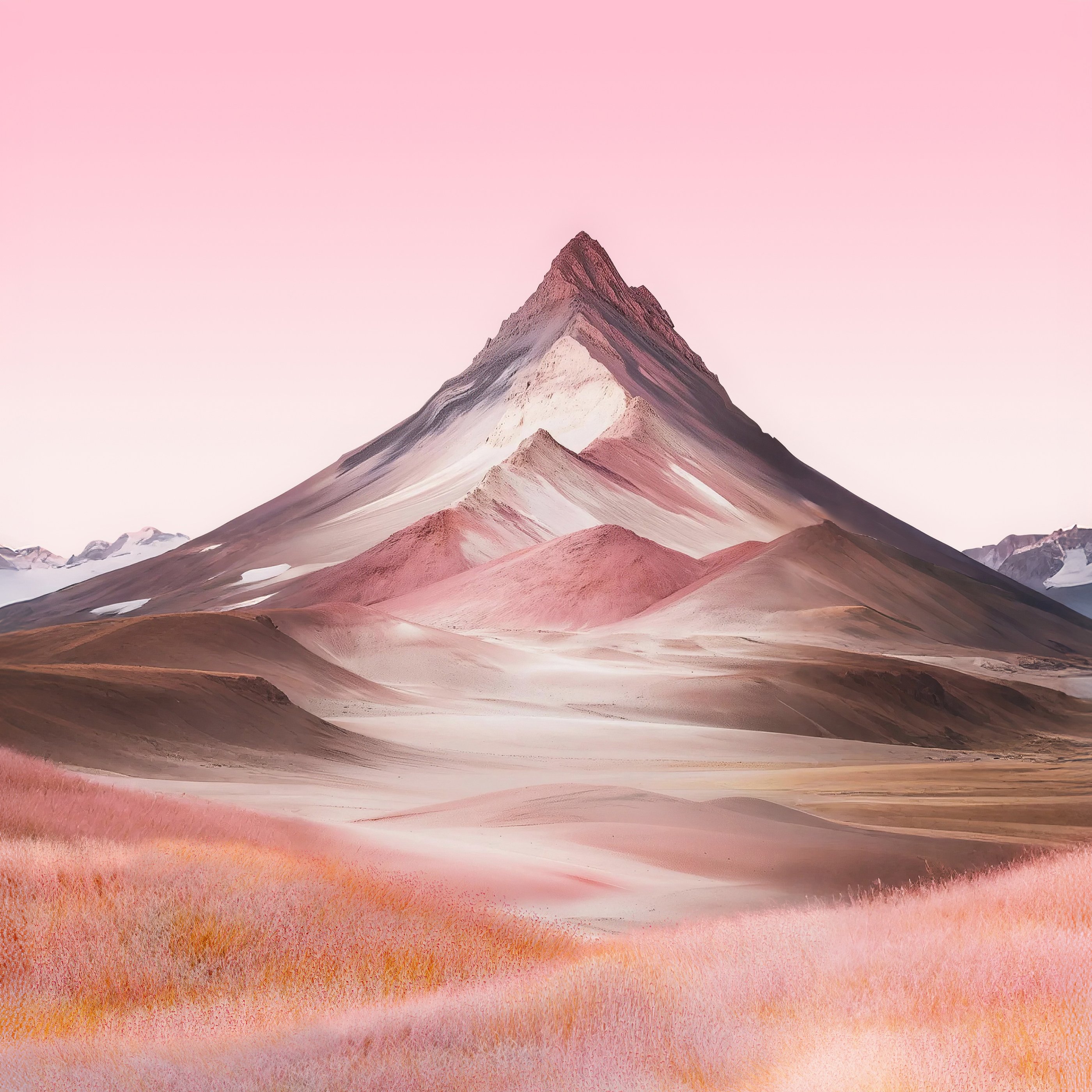 Mountain with a pink meadow - Wallpapers for Samsung Galaxy Tab S9+ in 2800x2800 resolution