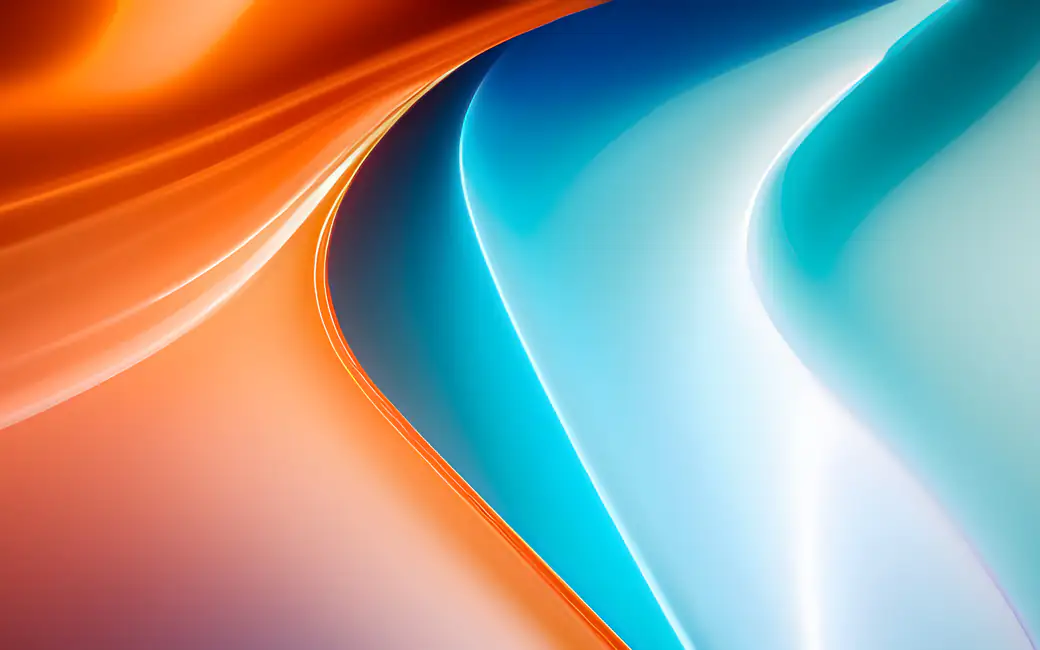 Glowing layers of blue and orange — desktop and phone wallpaper, free download
