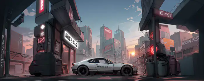 UltraWide 32:9 обои (5120x1440): JDM, спорткар, Япония, киберпанк
