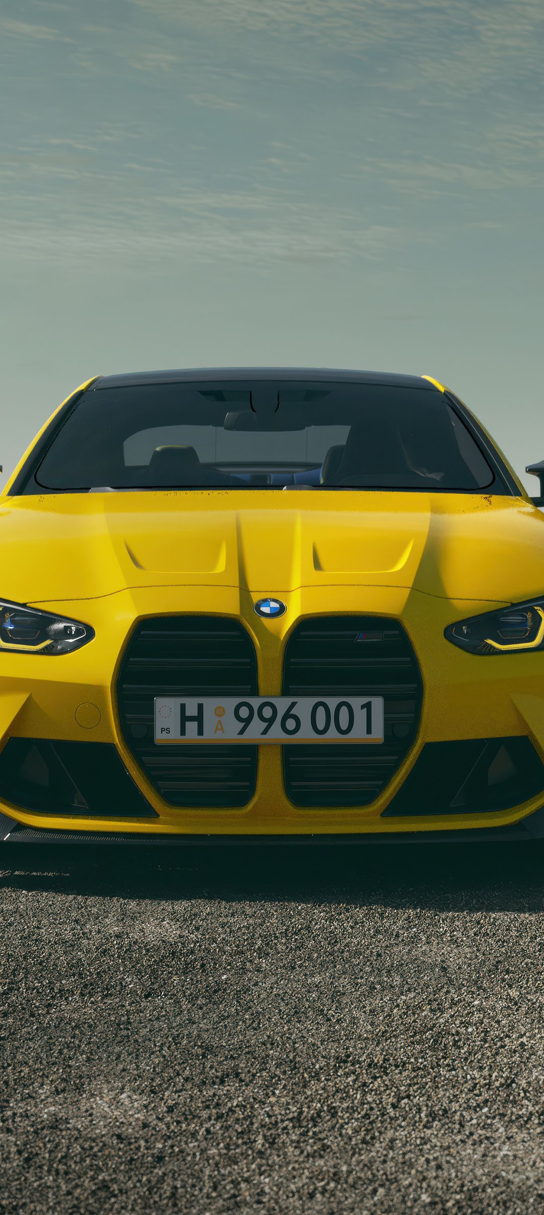 Yellow BMW M4 front view - Wallpapers for Samsung Galaxy A13/A14/A53, Realme 12 Pro 5G, POCO M5 in 1080x2408 resolution