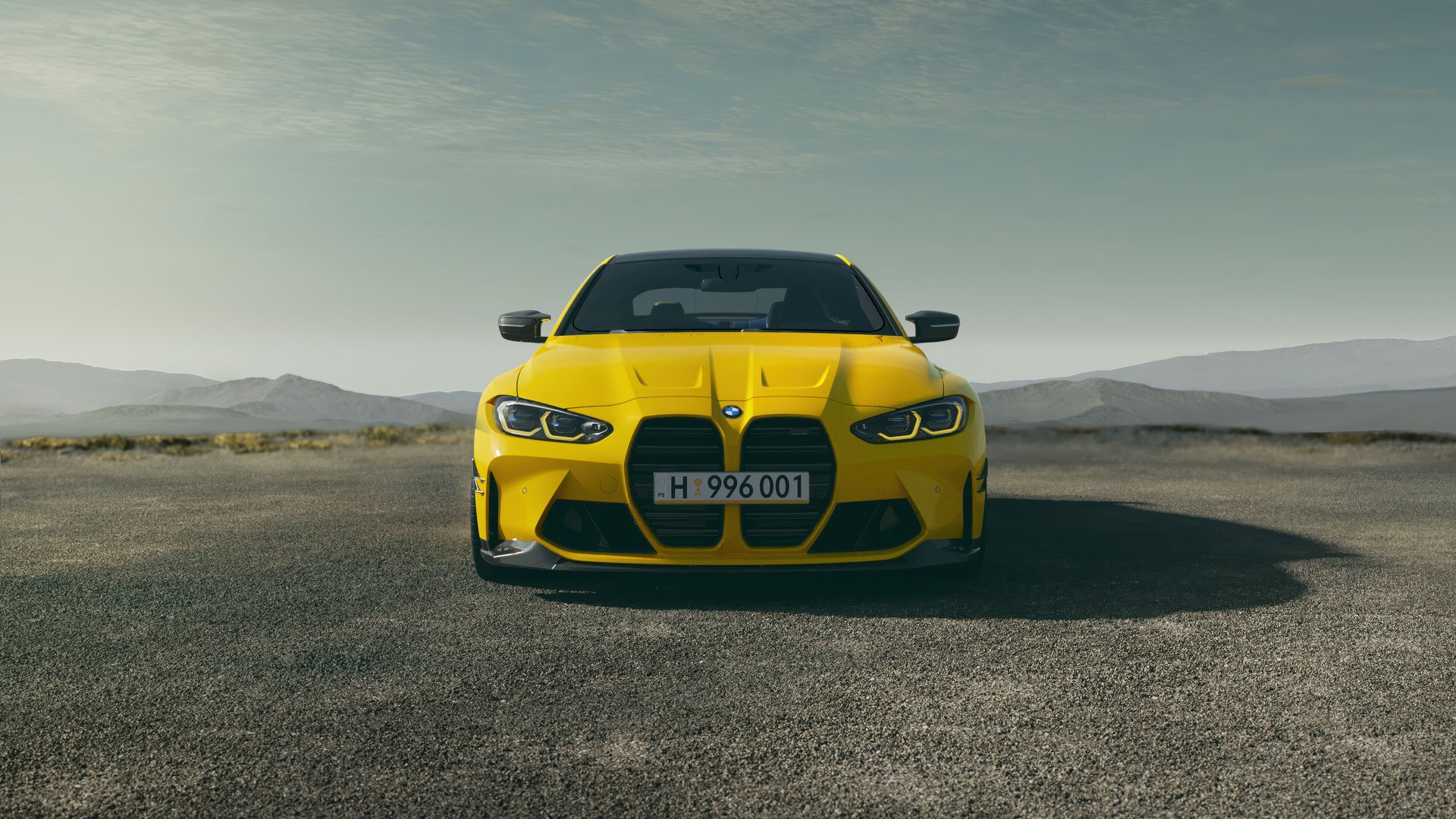 Yellow BMW M4 front view - Full HD wallpapers in 1920x1080 resolution