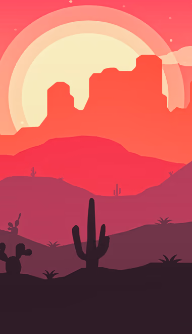 Wallpapers for Samsung, Honor, Sony (1080x1920): desert, cactus, sunset, hills