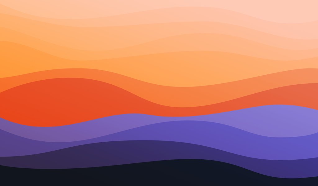 Abstract colorful layered waves pattern - WSVGA wallpapers in 1024x600 resolution