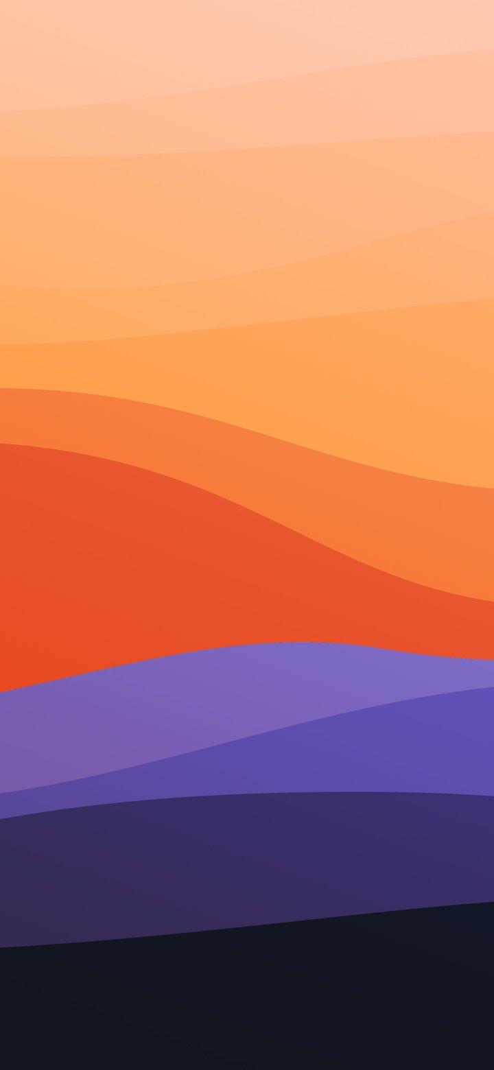 Abstract colorful layered waves pattern - Wallpapers for Samsung Galaxy A11/A20e/A20/M11, Xiaomi Redmi 9A/9C, POCO C40 in 720x1560 resolution