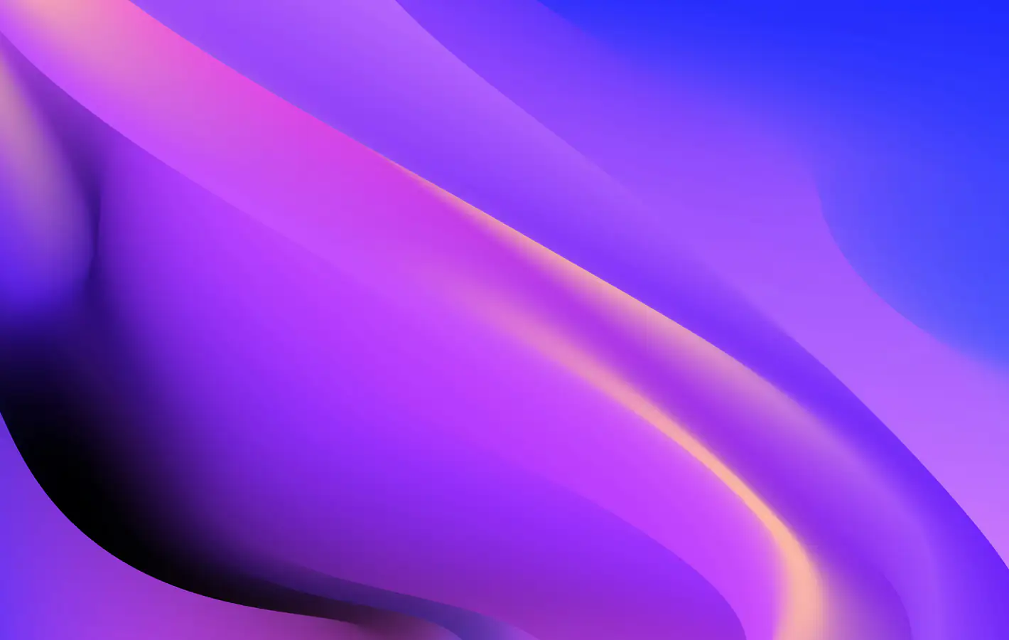 Smooth purple waves — desktop and phone wallpaper, free download