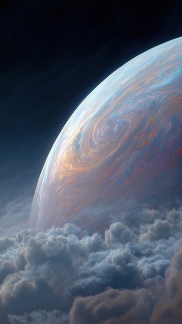 Planet among cosmic clouds - Wallpapers for Nokia, Samsung in 360x640 resolution