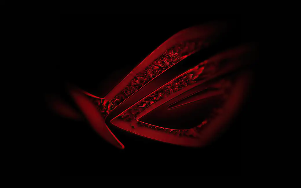 Red ASUS ROG logo — desktop and phone wallpaper, free download