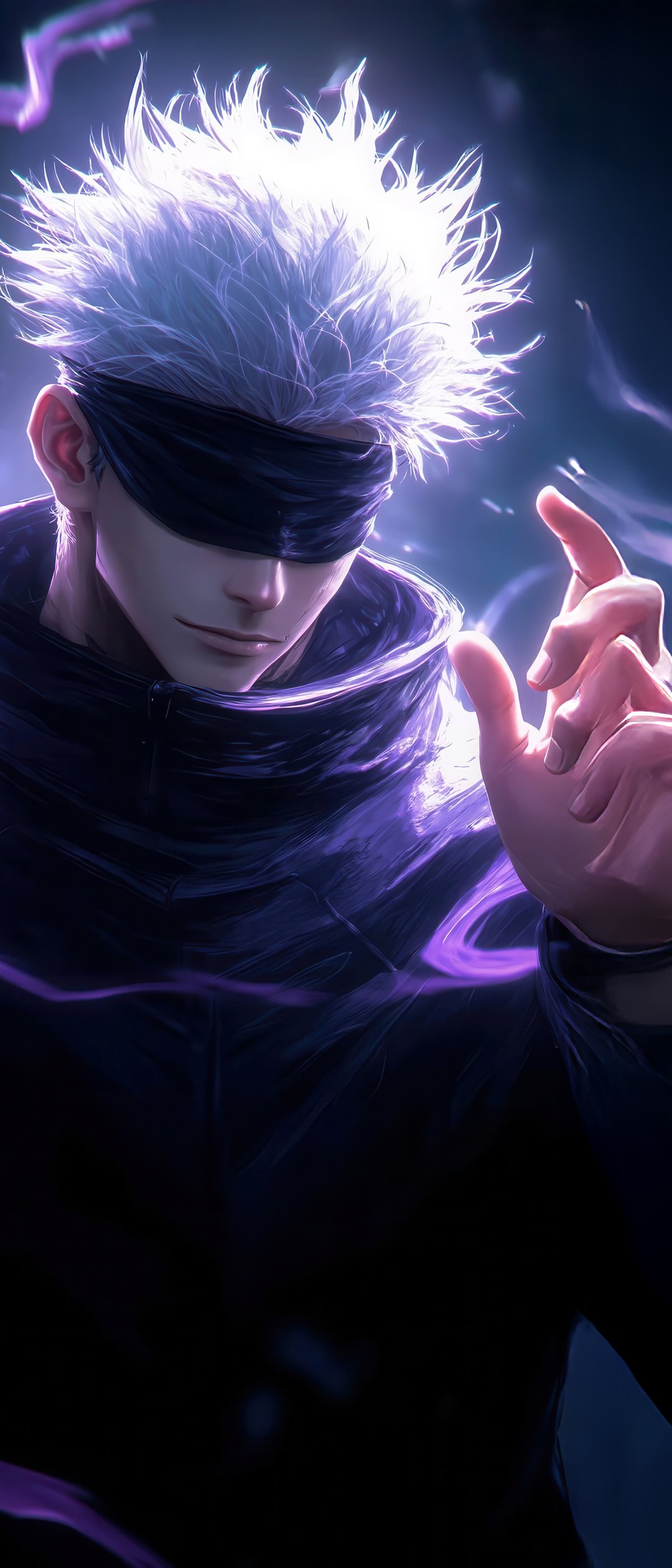 Satoru Gojo with magical powers - Wallpapers for Samsung Galaxy Z Flip7, Sony Xperia 5 II/5 III/5 V/10 IV/10 V, Xiaomi Mix Fold 3 in 1080x2520 resolution