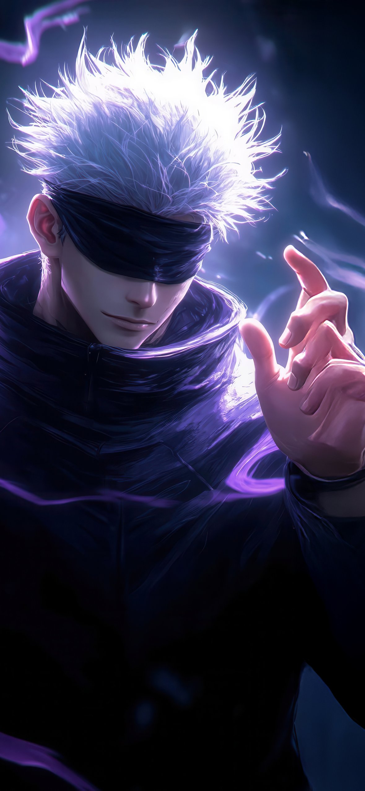 Satoru Gojo with magical powers - Wallpapers for iPhone 14 Pro/15 Pro in 1179x2556 resolution