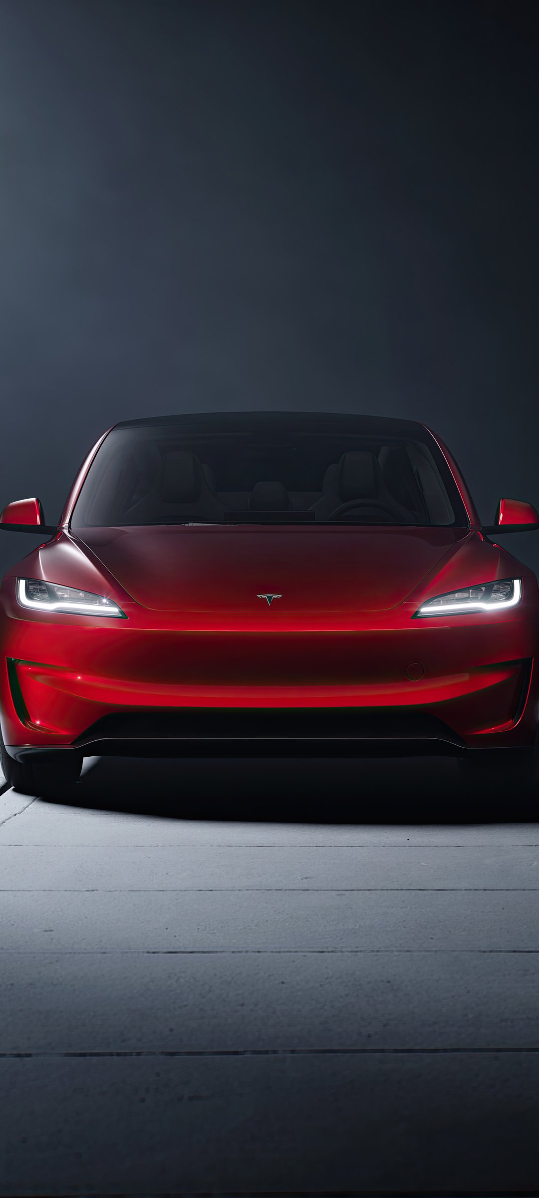 Red Tesla Model 3 Performance - Wallpapers for Samsung Galaxy M55, POCO M4/X4/X5, Xiaomi Redmi 12/13/Note 13/Note 14/Note 14S in 1080x2400 resolution
