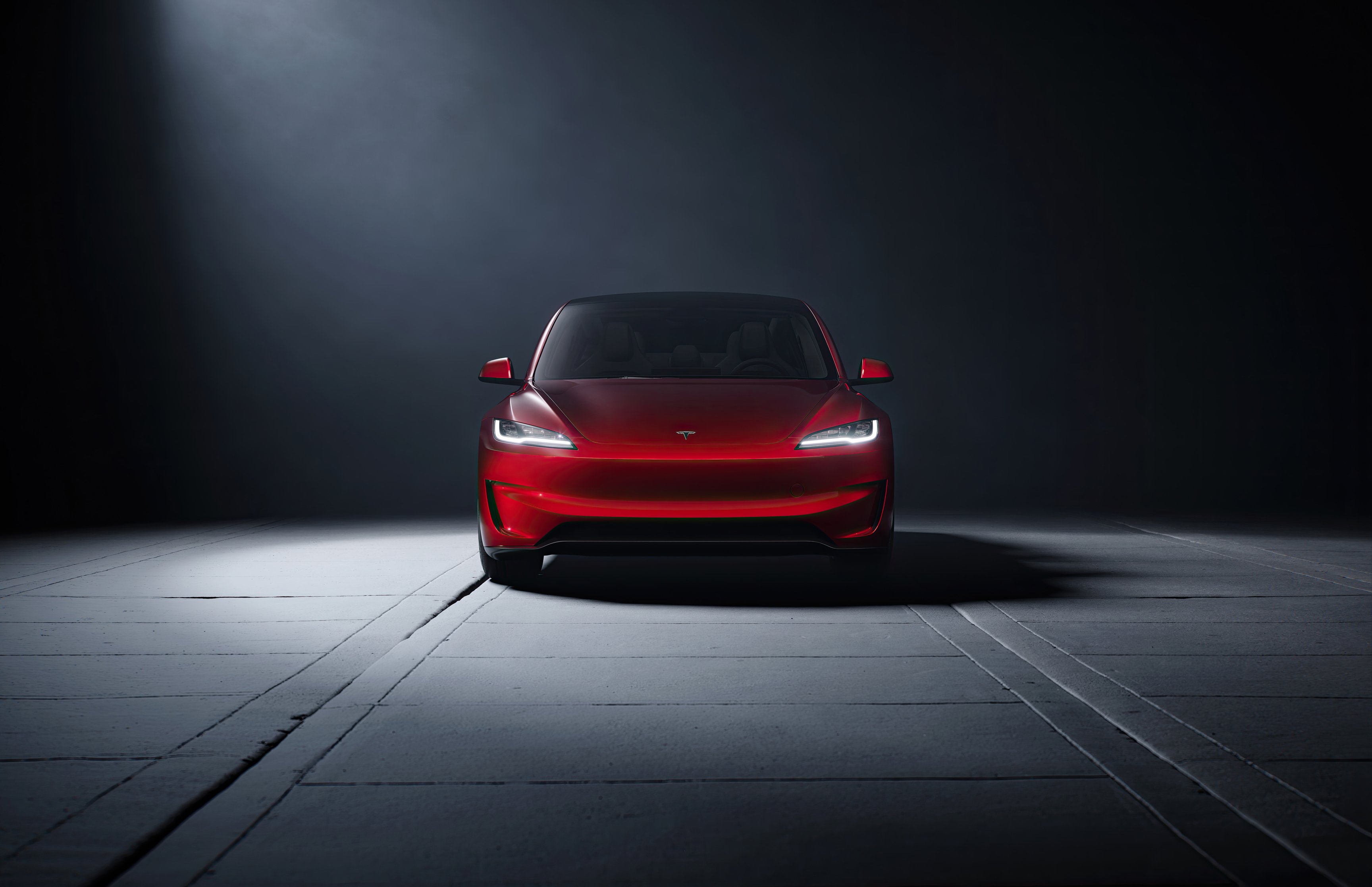 Red Tesla Model 3 Performance - Wallpapers for Apple MacBook 16.2″ in 3456x2234 resolution