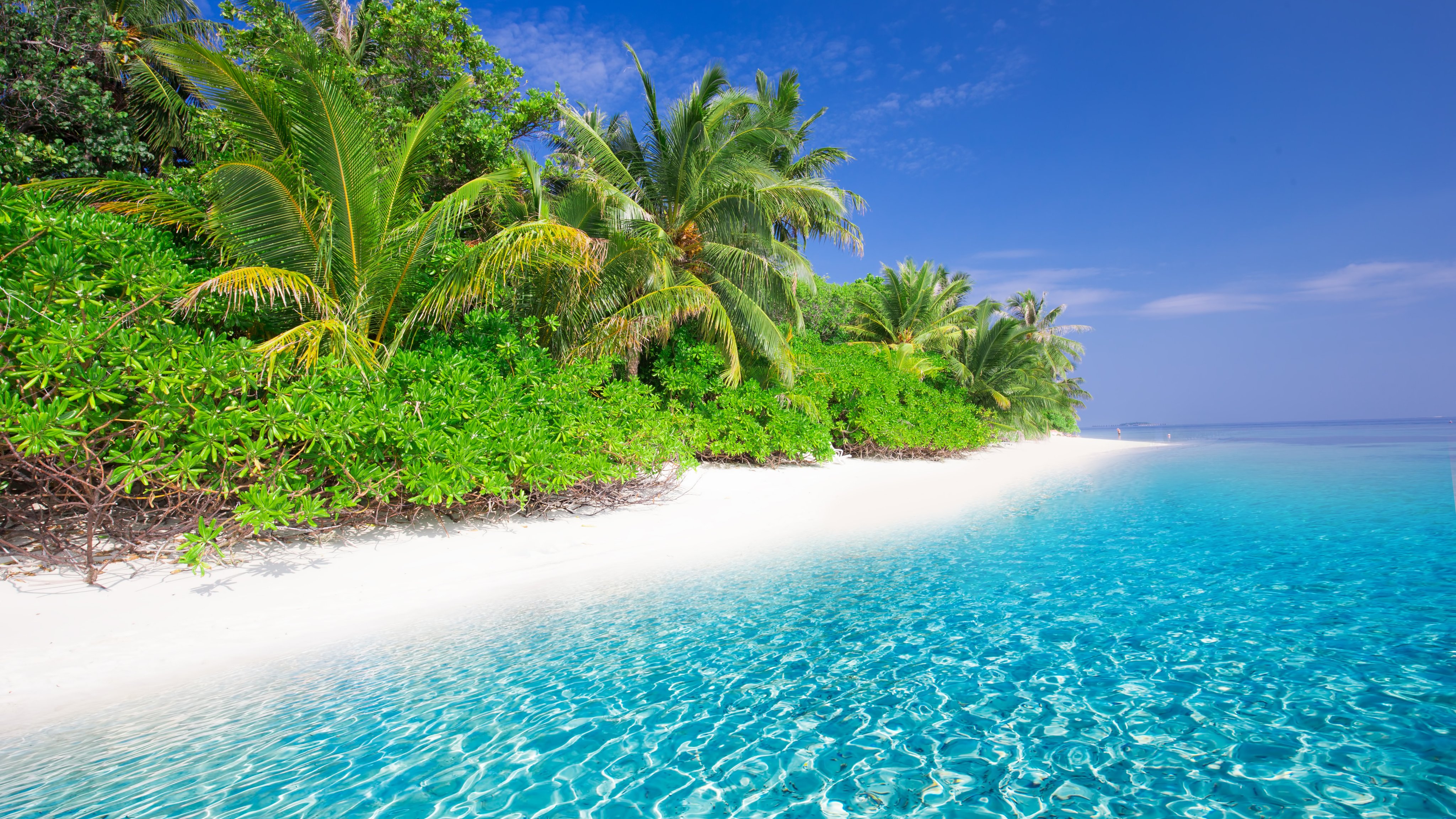 Tropical beach with turquoise water - Wallpapers for Apple iMac 21.5″ in 4096x2304 resolution